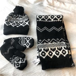 Winter Scarf, Mittens & Beanie Set